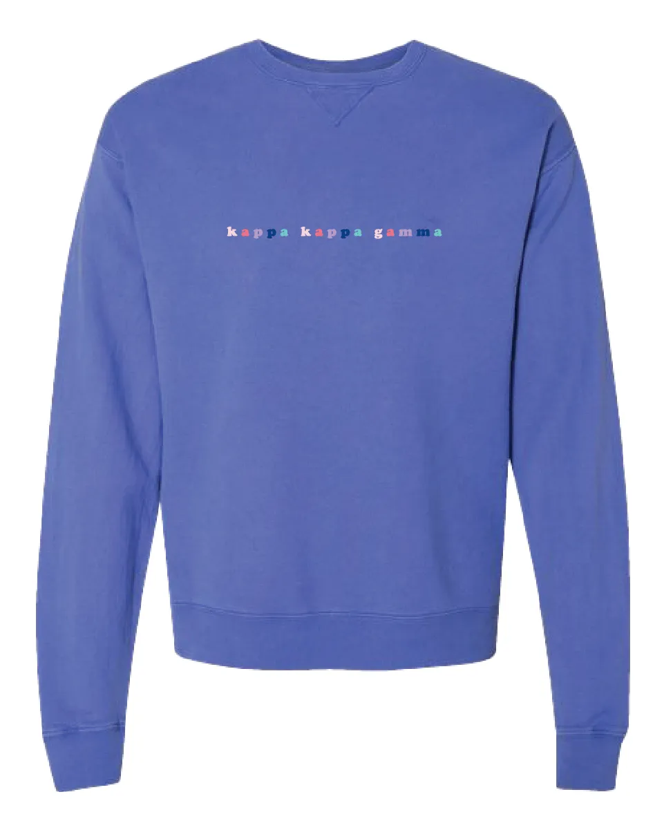 Kappa Bubble Letter Rainbow Crewneck