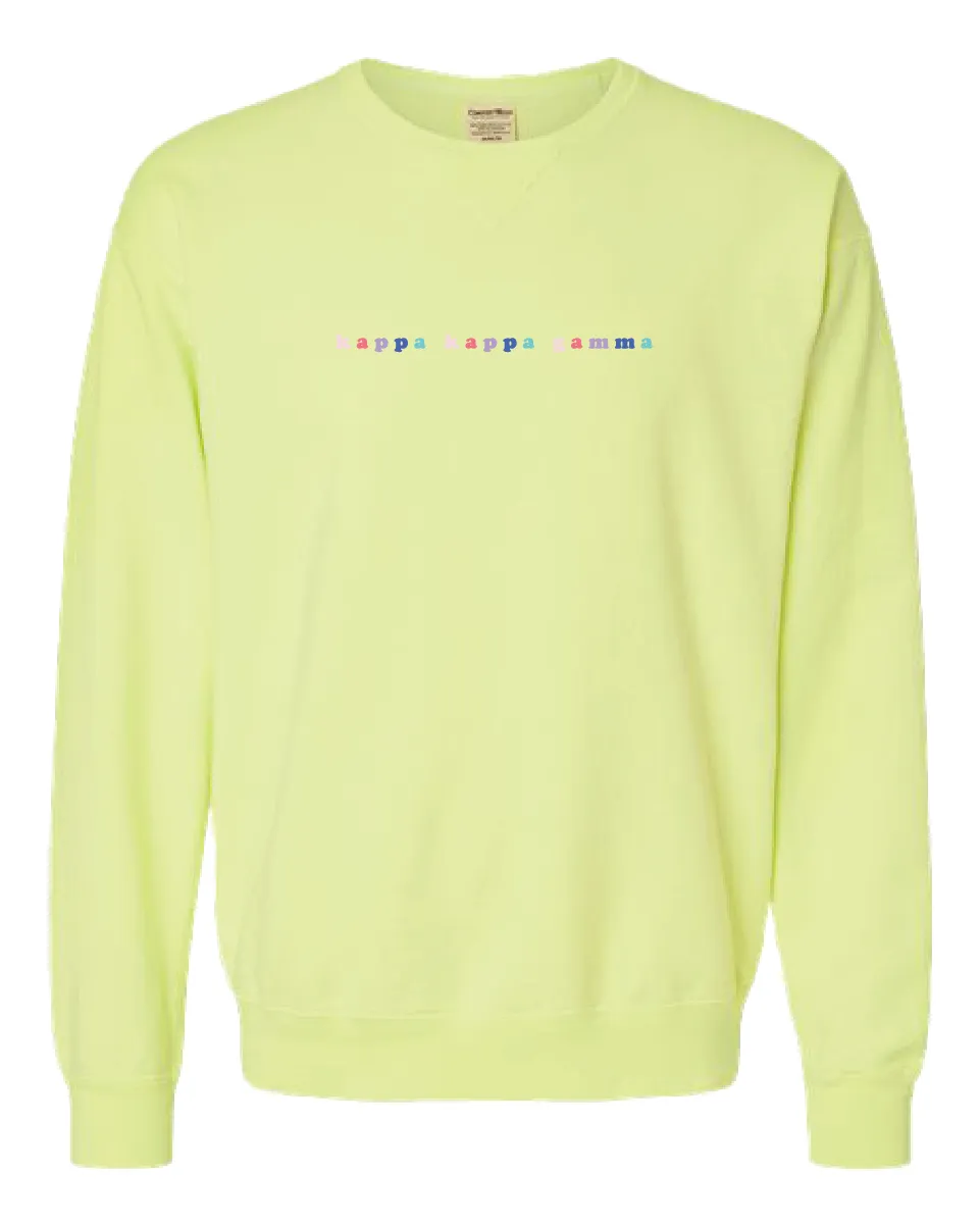 Kappa Bubble Letter Rainbow Crewneck