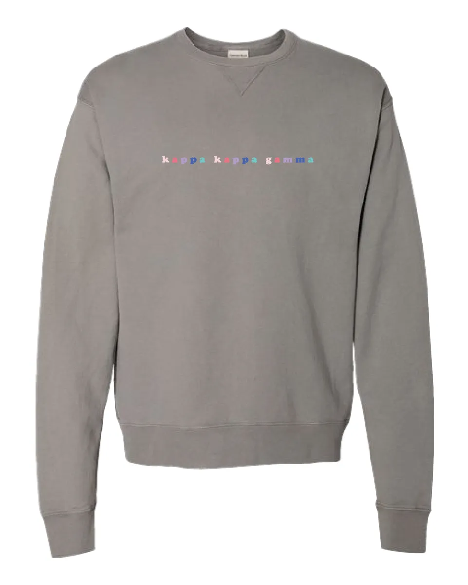 Kappa Bubble Letter Rainbow Crewneck