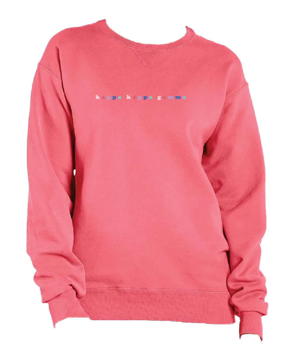 Kappa Bubble Letter Rainbow Crewneck