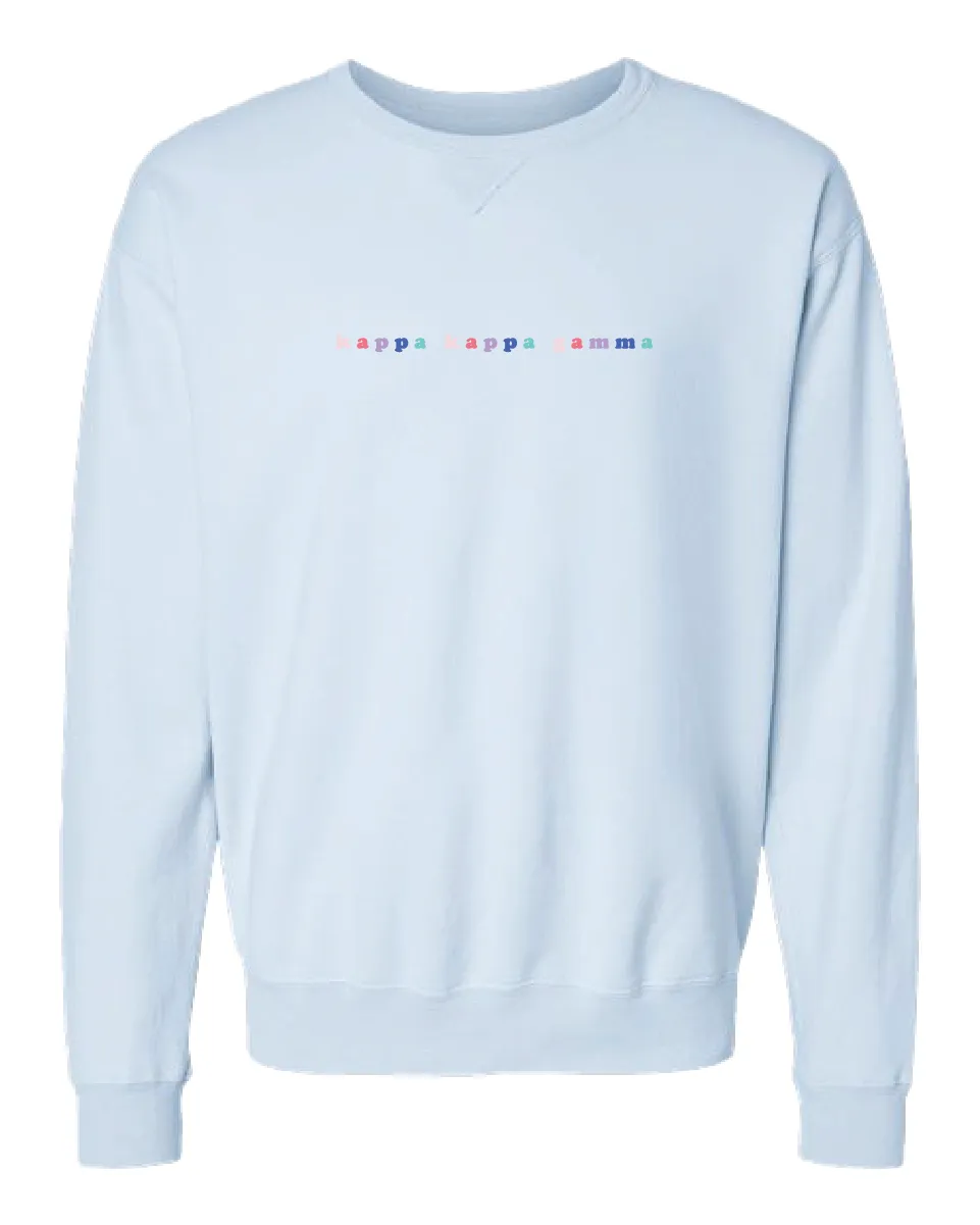 Kappa Bubble Letter Rainbow Crewneck