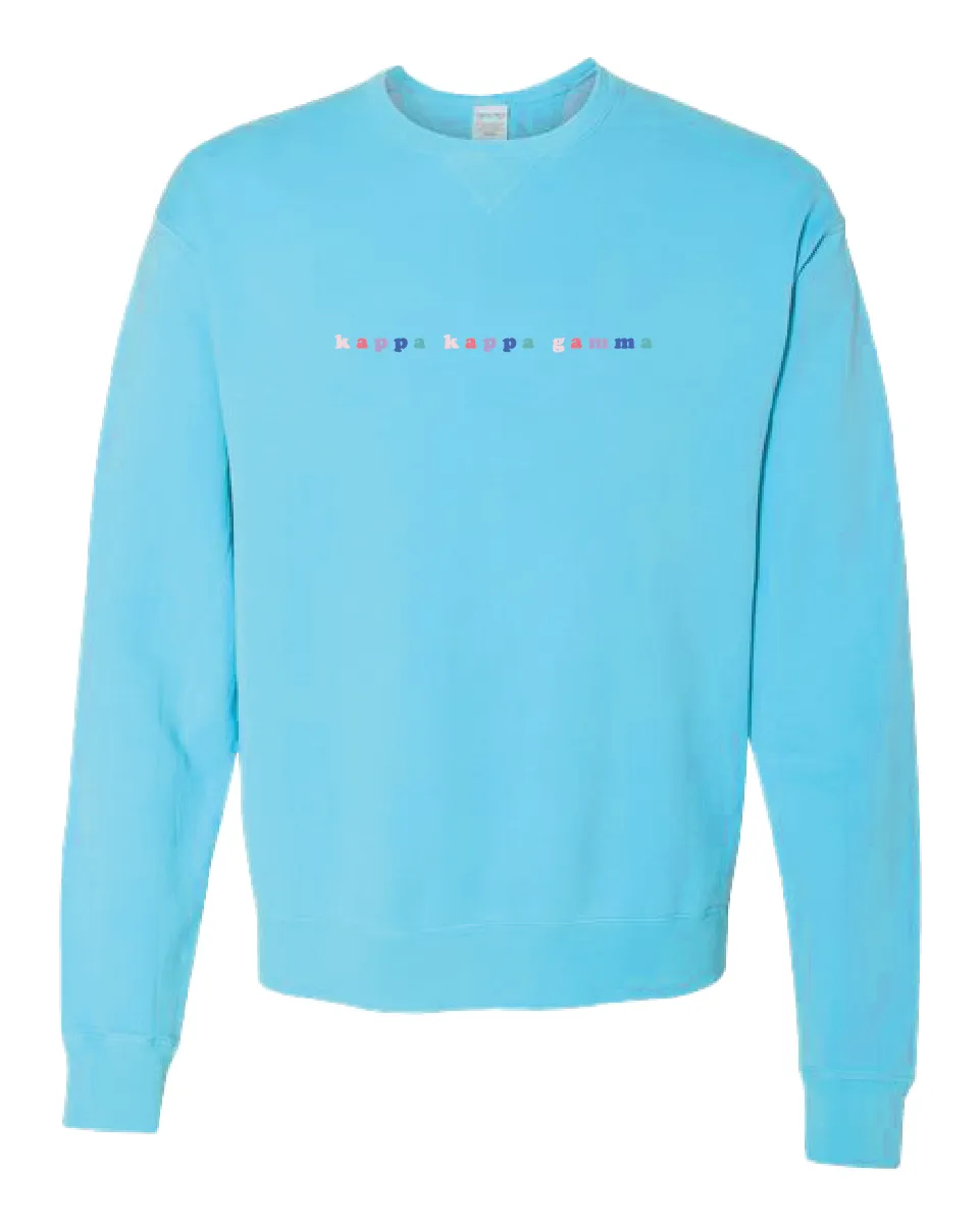 Kappa Bubble Letter Rainbow Crewneck