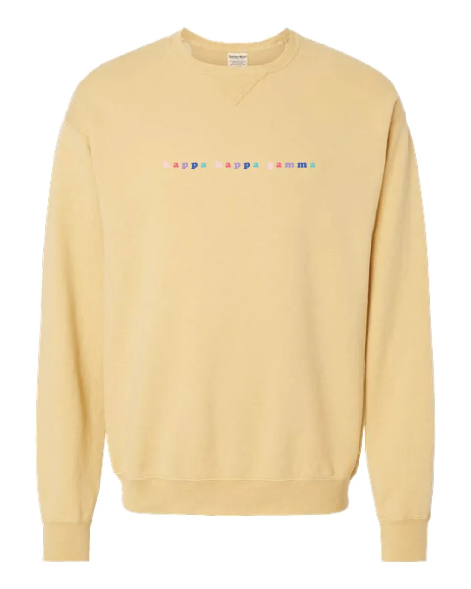 Kappa Bubble Letter Rainbow Crewneck