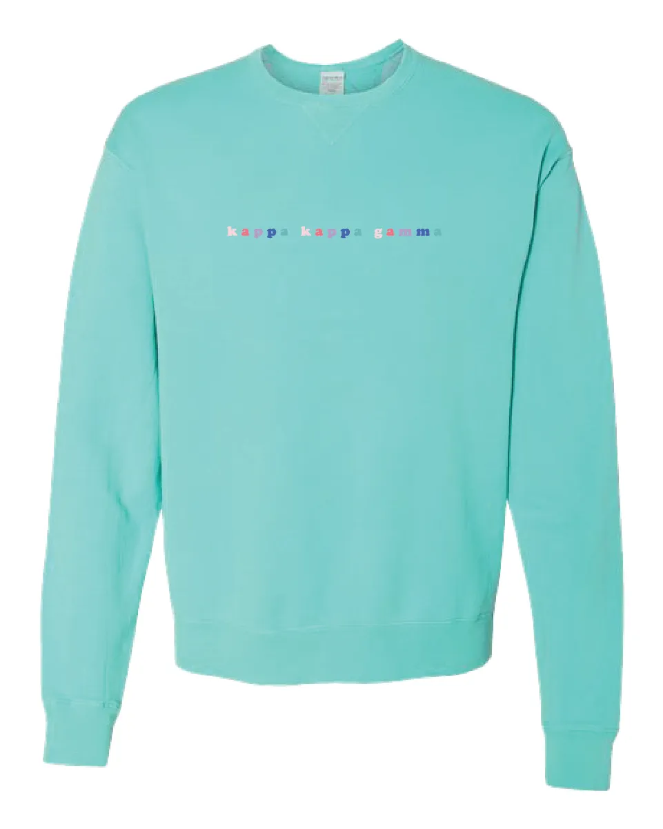 Kappa Bubble Letter Rainbow Crewneck