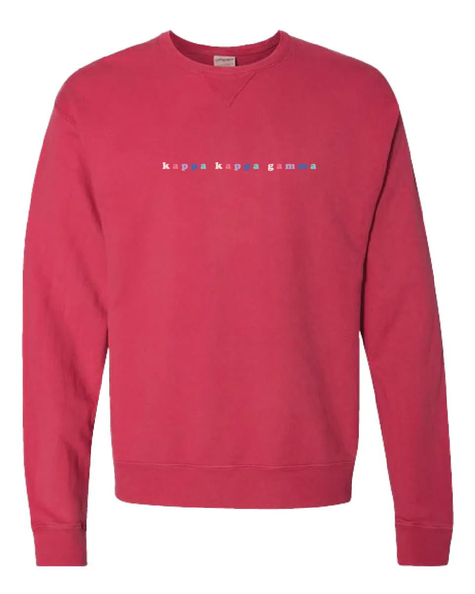 Kappa Bubble Letter Rainbow Crewneck