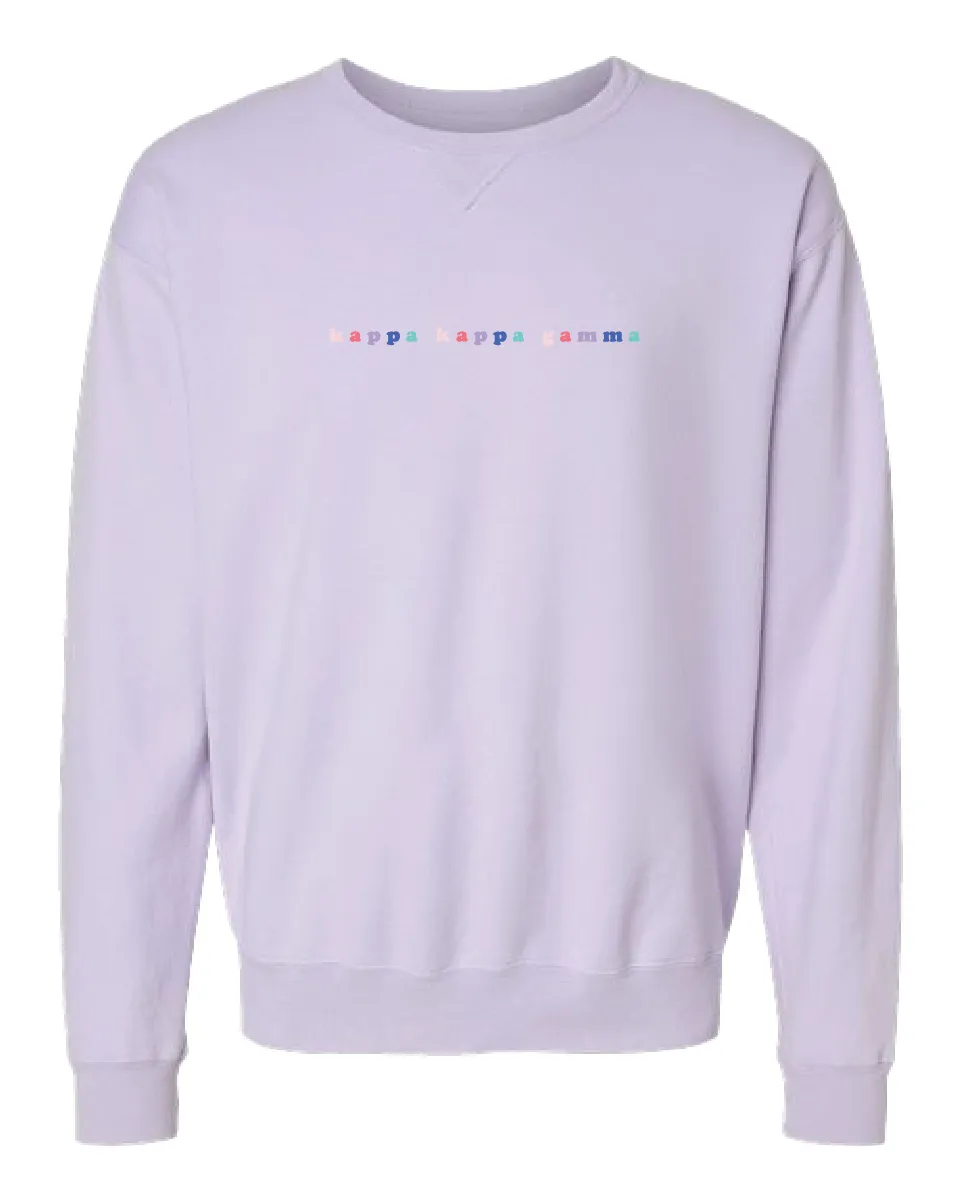 Kappa Bubble Letter Rainbow Crewneck