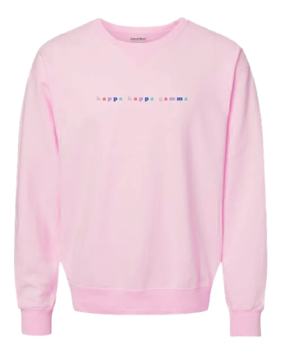 Kappa Bubble Letter Rainbow Crewneck