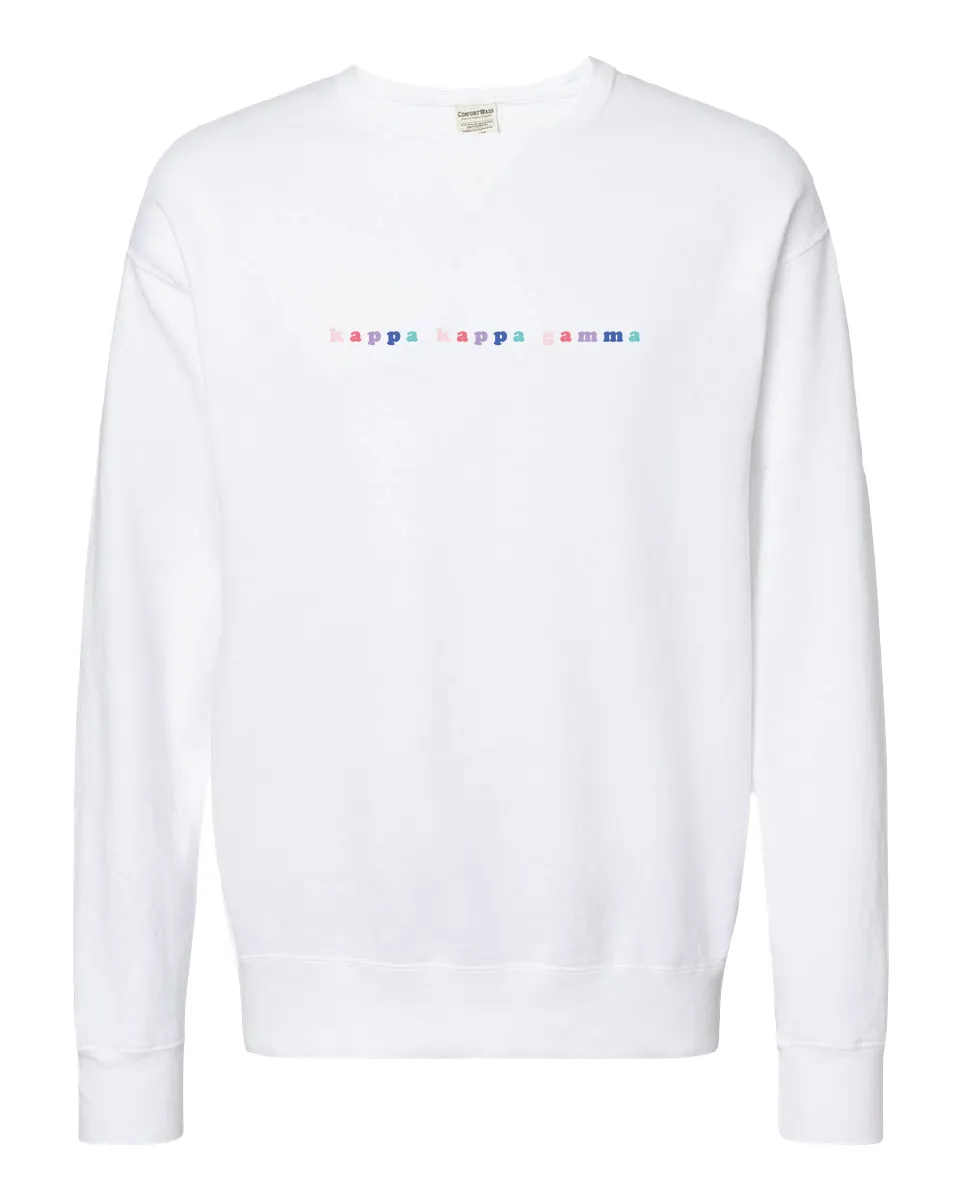 Kappa Bubble Letter Rainbow Crewneck