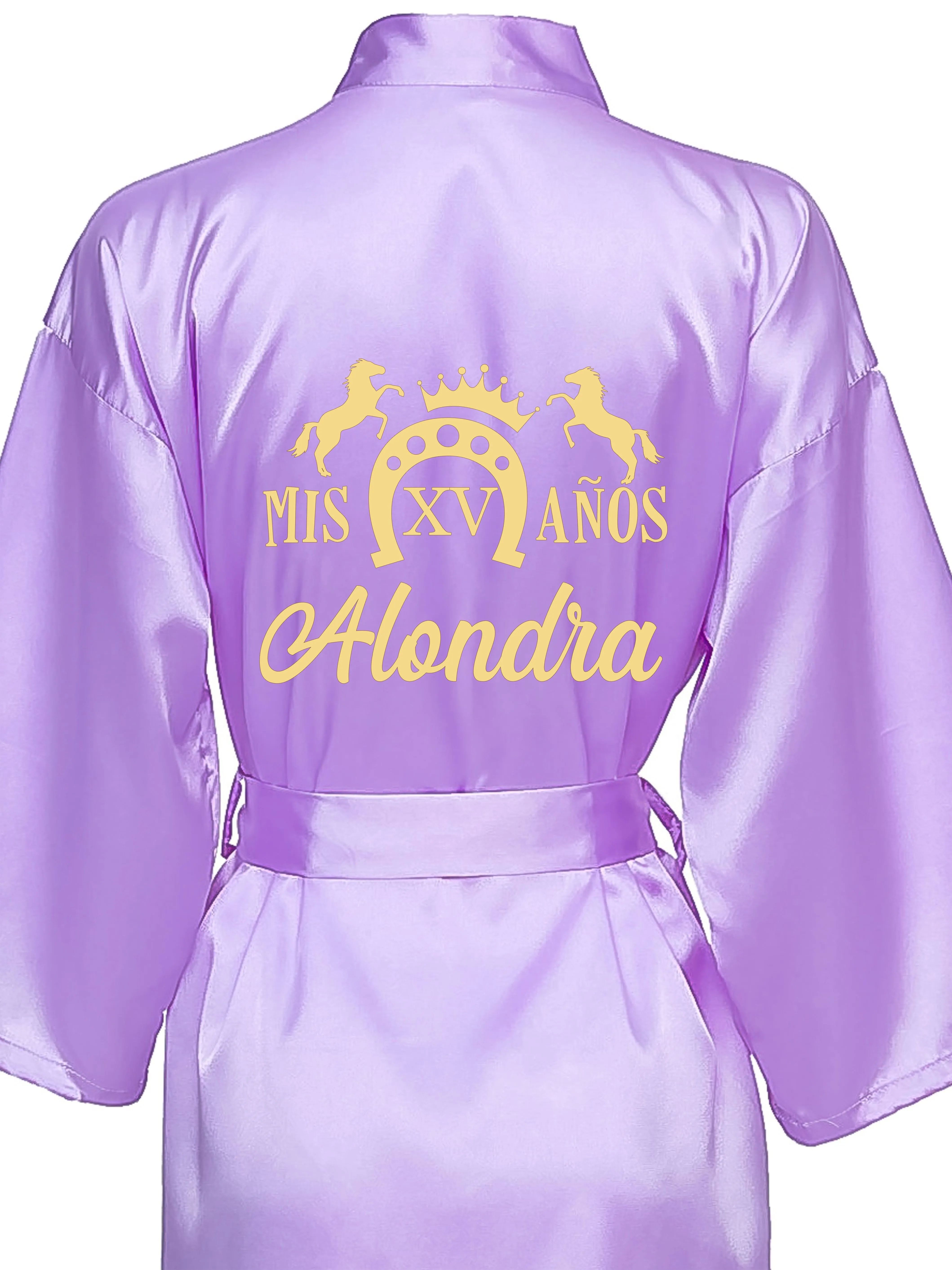 Lavender with Gold robe for quinceanera