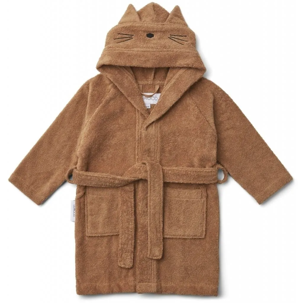 Liewood Lily Bathrobe Cat Terracotta