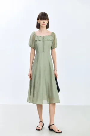 LILY Puff Sleeve Square Neck Dress