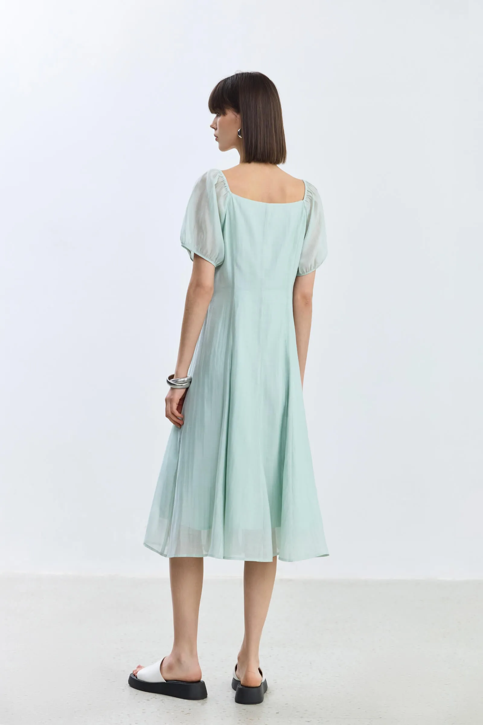 LILY Puff Sleeve Square Neck Dress