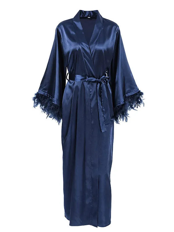 Long Feather Sleeves Robe