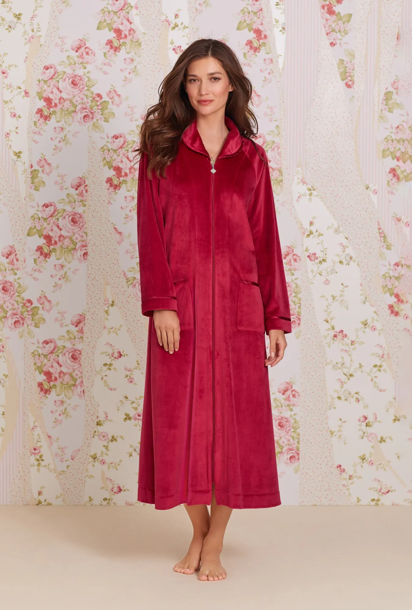 Lux Velour Long Zip Robe