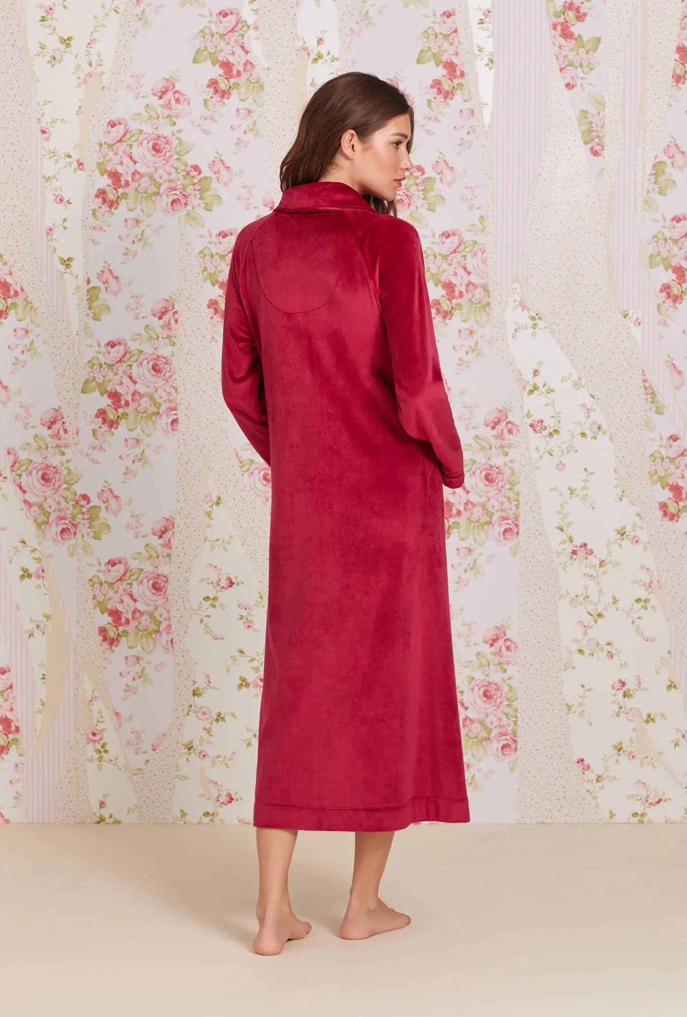 Lux Velour Long Zip Robe