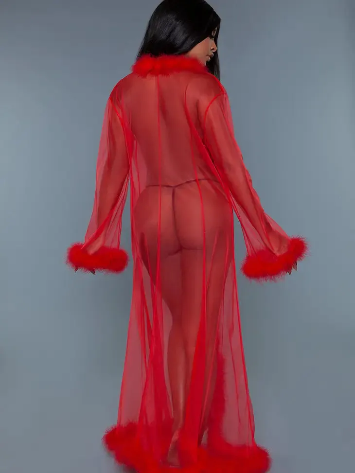 Marabou Robe Red