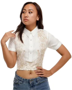 Modern Barong Crop Top - Anne LJM30