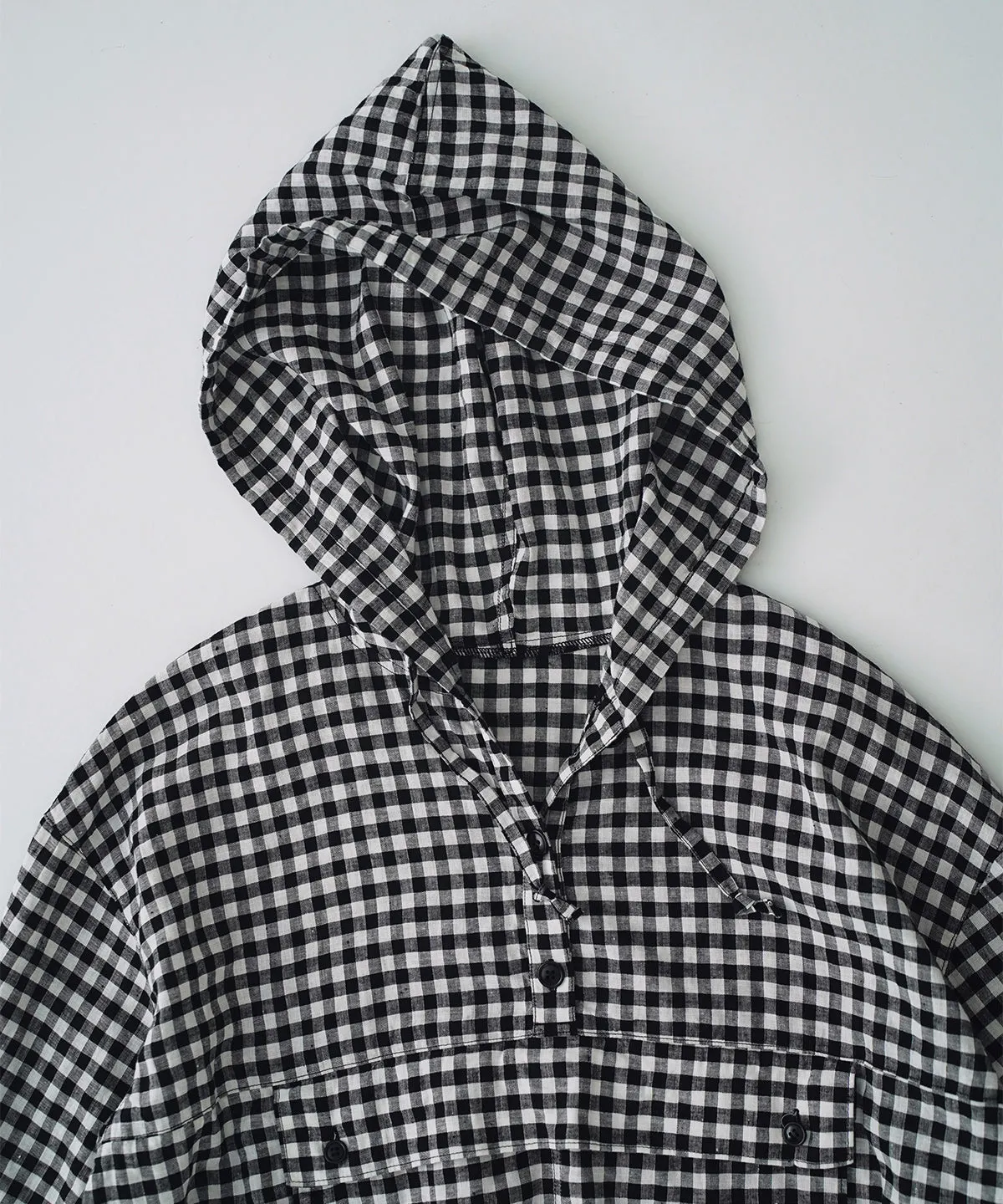 nest Robe | Super Water-Repellent Linen Cotton Check Anorak