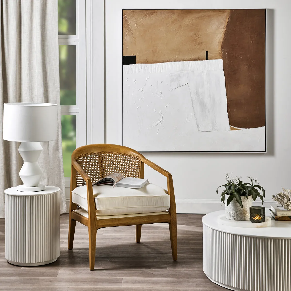 Nomad Round Side Table - White