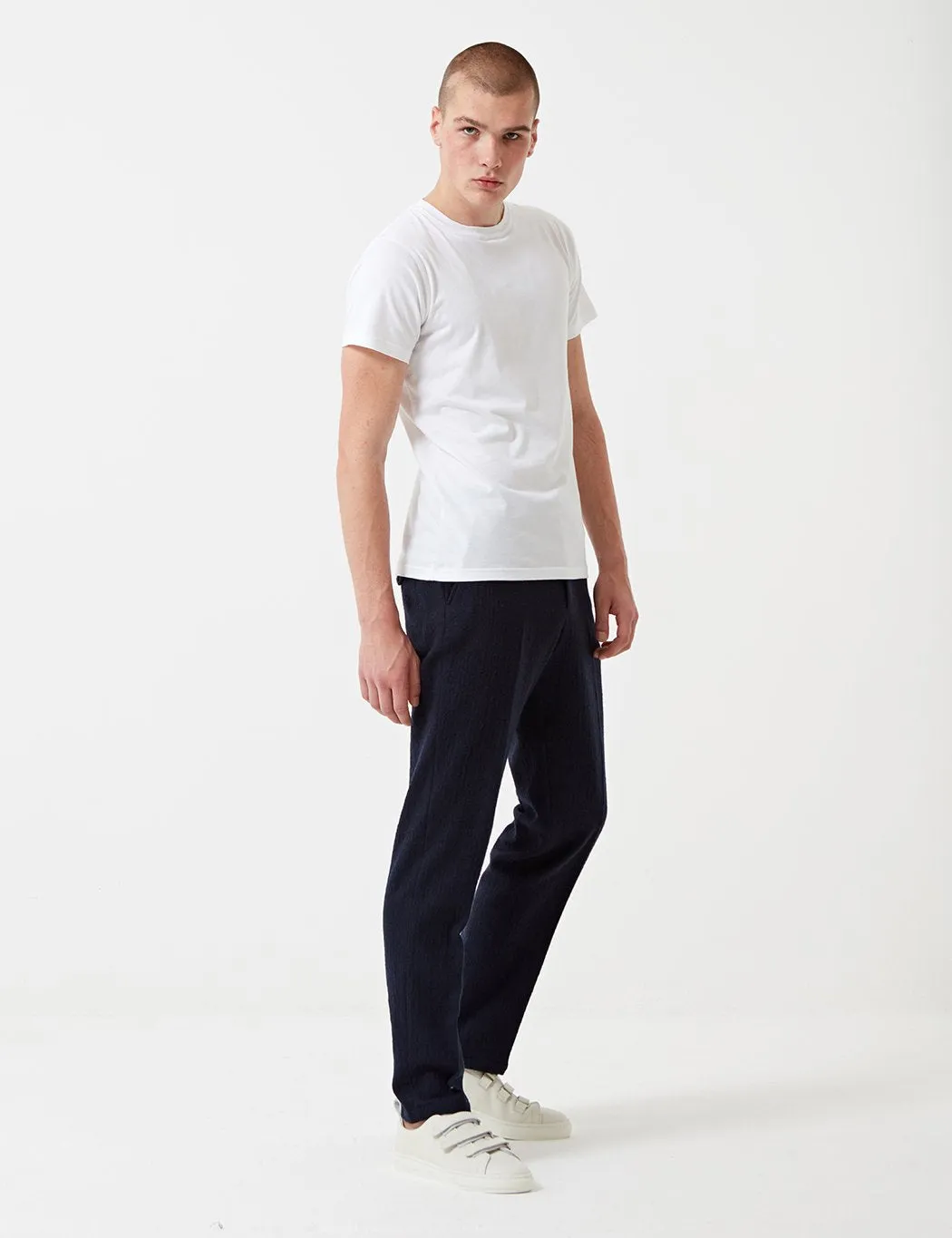 Oliver Spencer Fishtail Trousers (Wool) - Midnight Blue