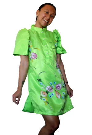 Organza Green Filipiniana Barong  Dress - Lear - JF13