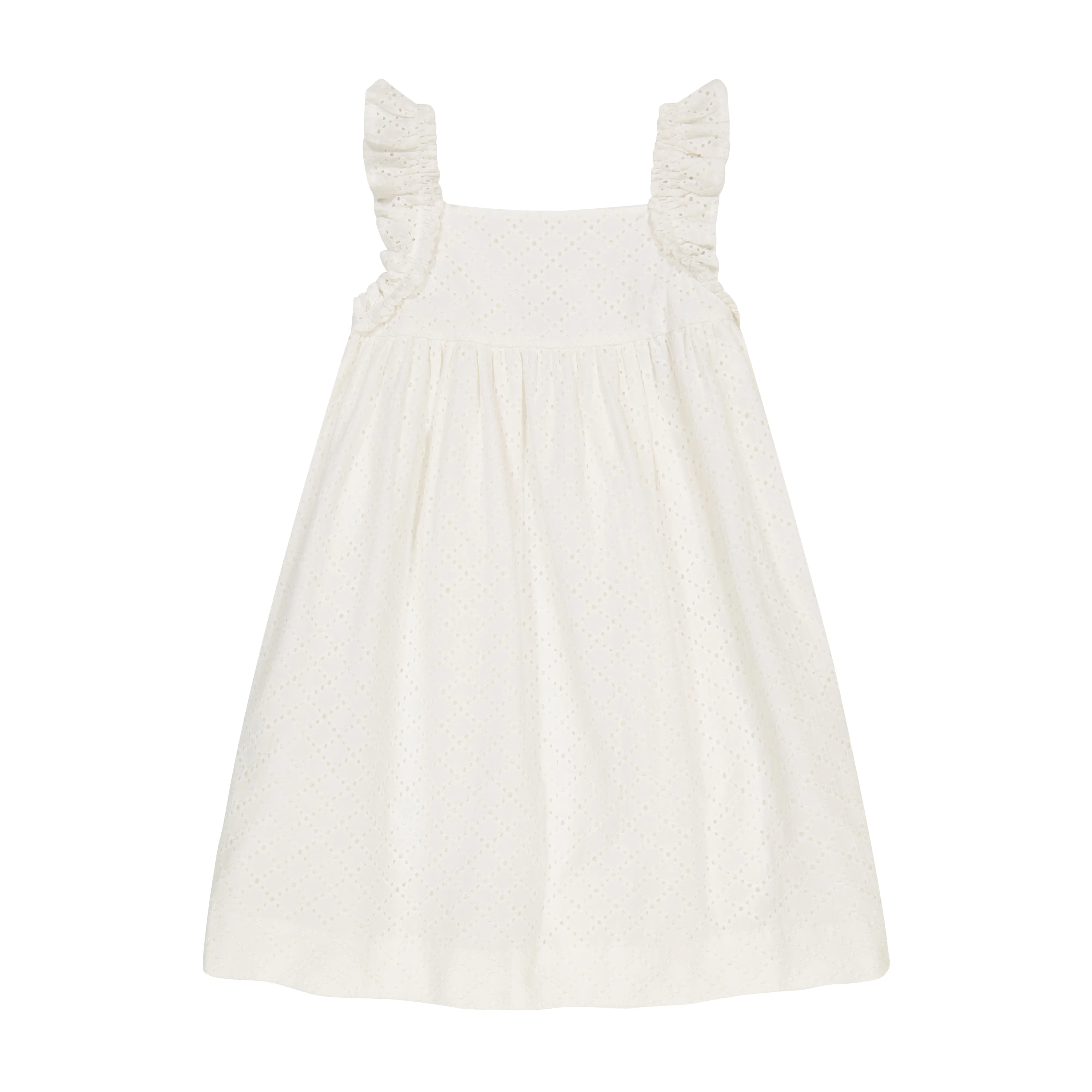 Sawyer Flutter Sleeve Dress White Eyelet