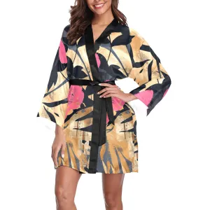 Shadowed Long Sleeve Kimono Robe