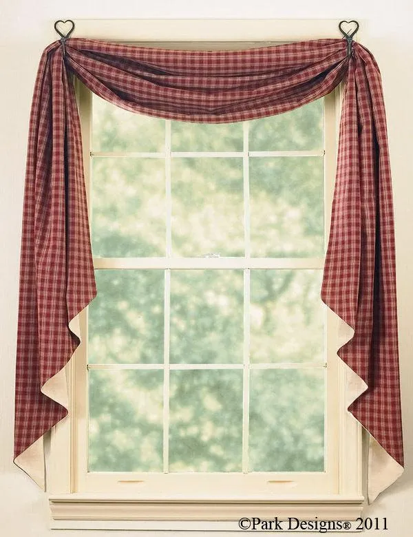 Sturbridge Wine Lined Fishtail Swag Curtain