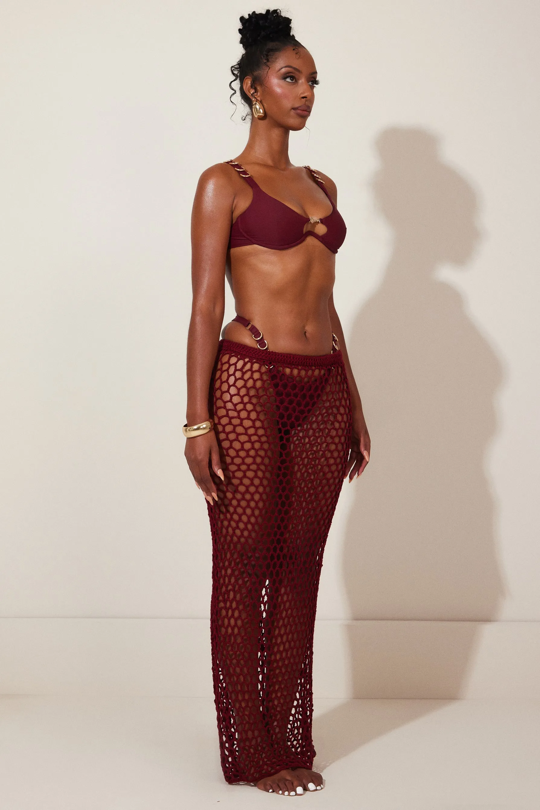 The Crochet Maxi Cover Up- Wine