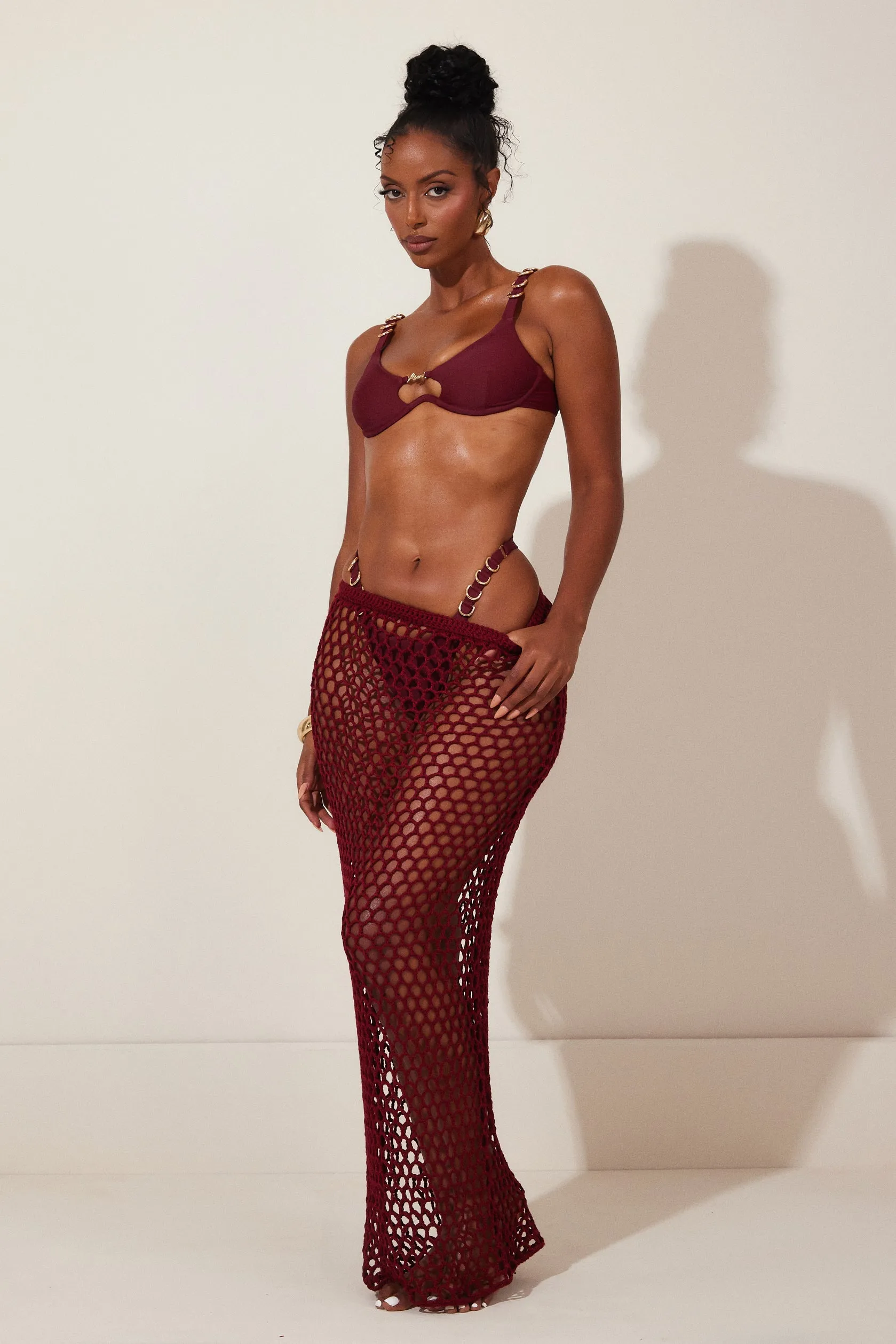 The Crochet Maxi Cover Up- Wine