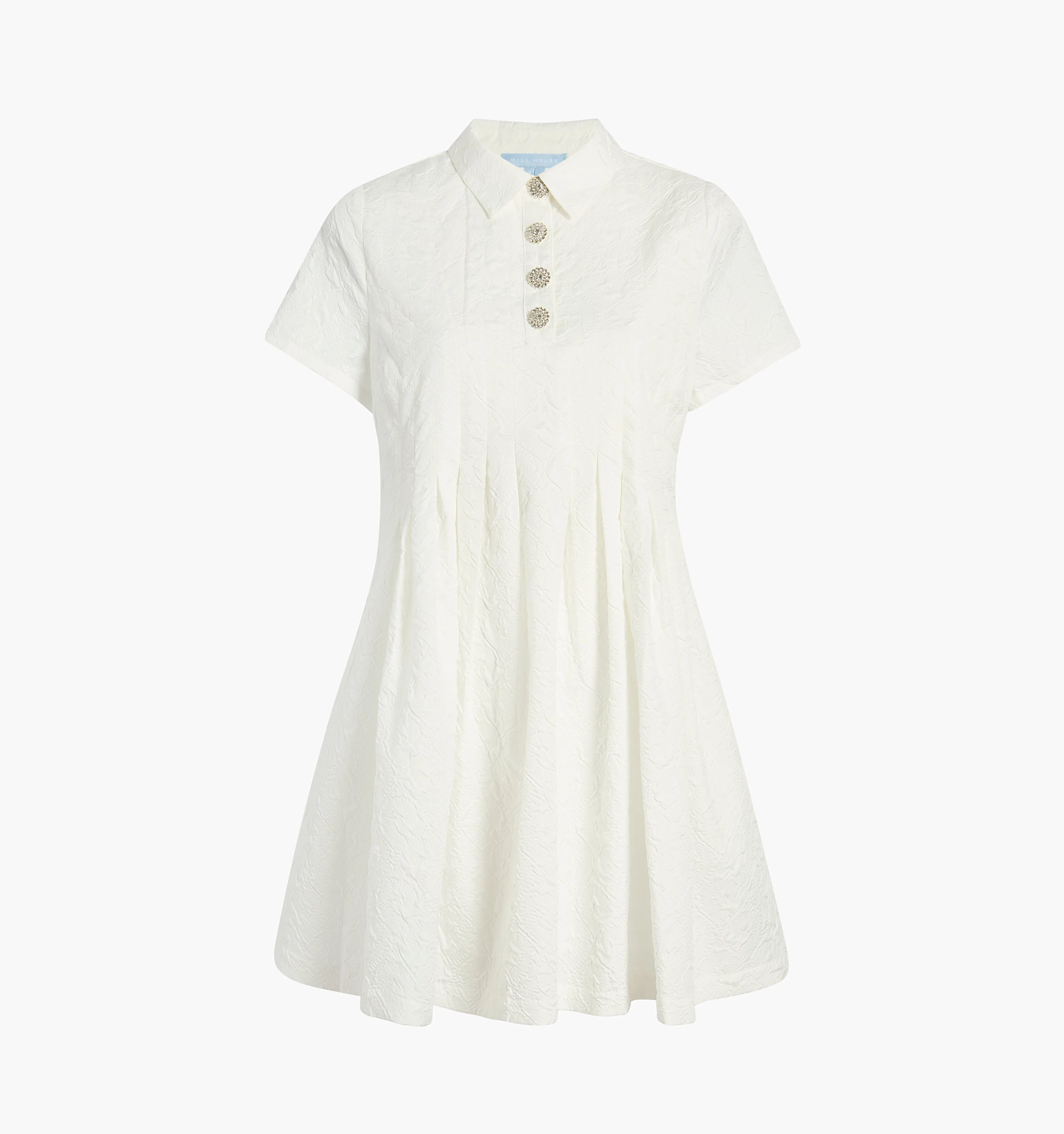 The Rosalind Dress - Winter White Puffy Jacquard