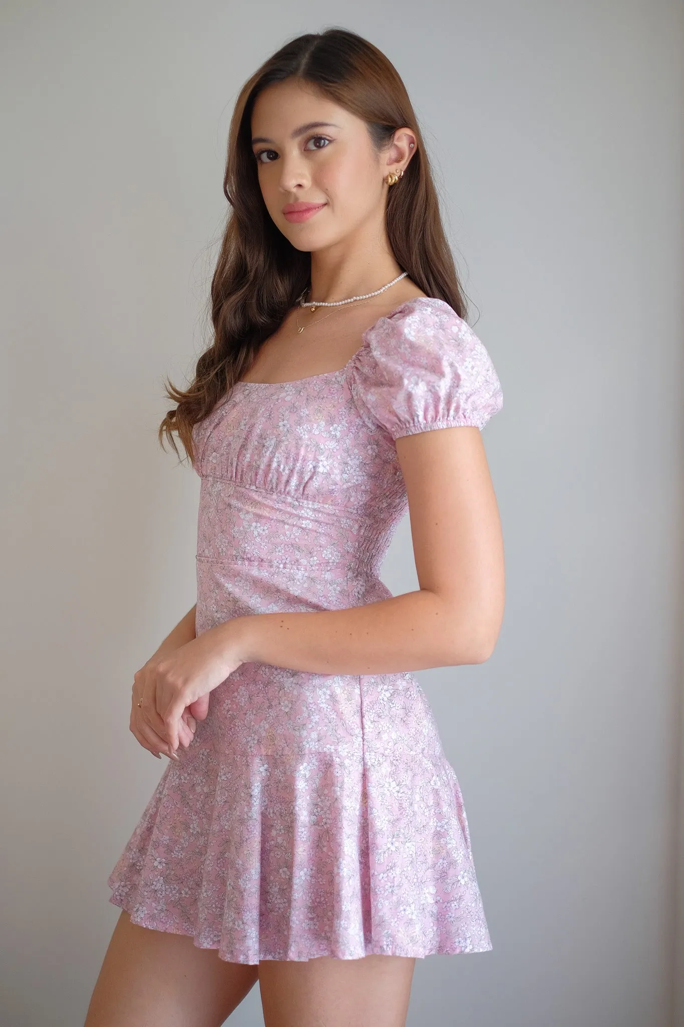 The Suri Mini dress - pink floral