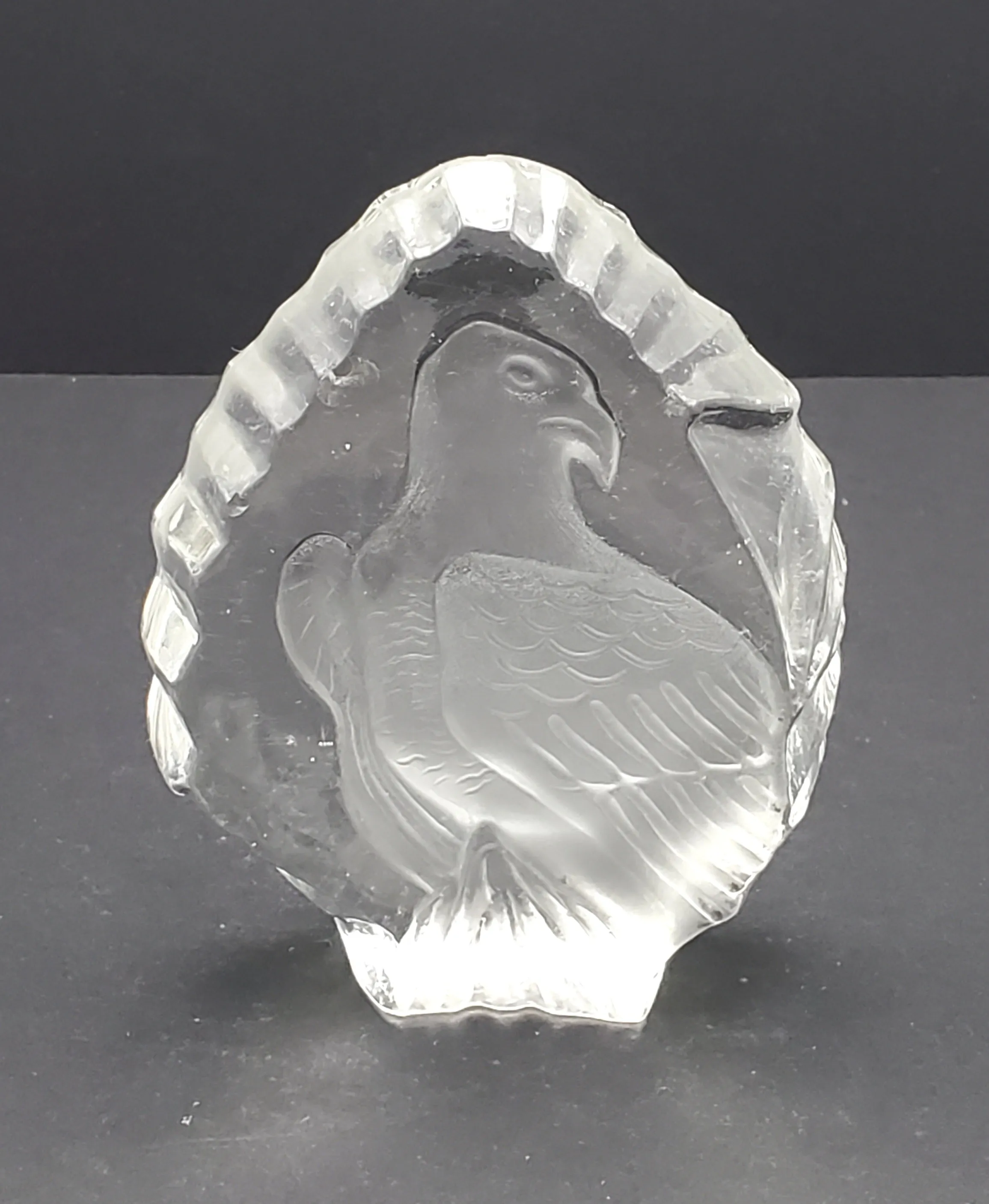 Vintage Glass Three Dimensional Plaque of an Eagle