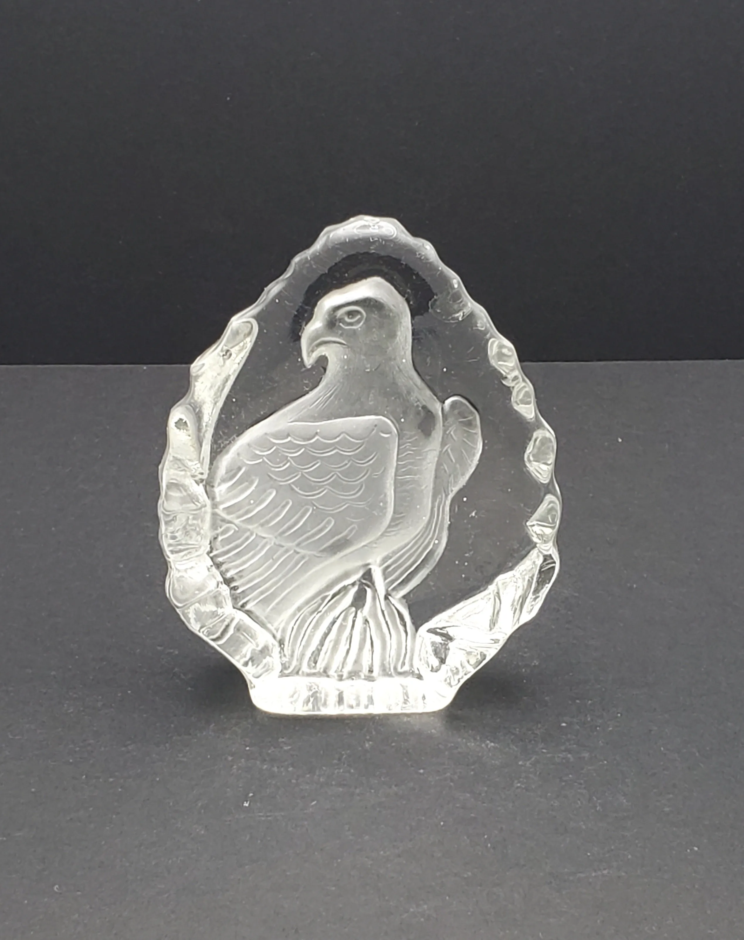 Vintage Glass Three Dimensional Plaque of an Eagle