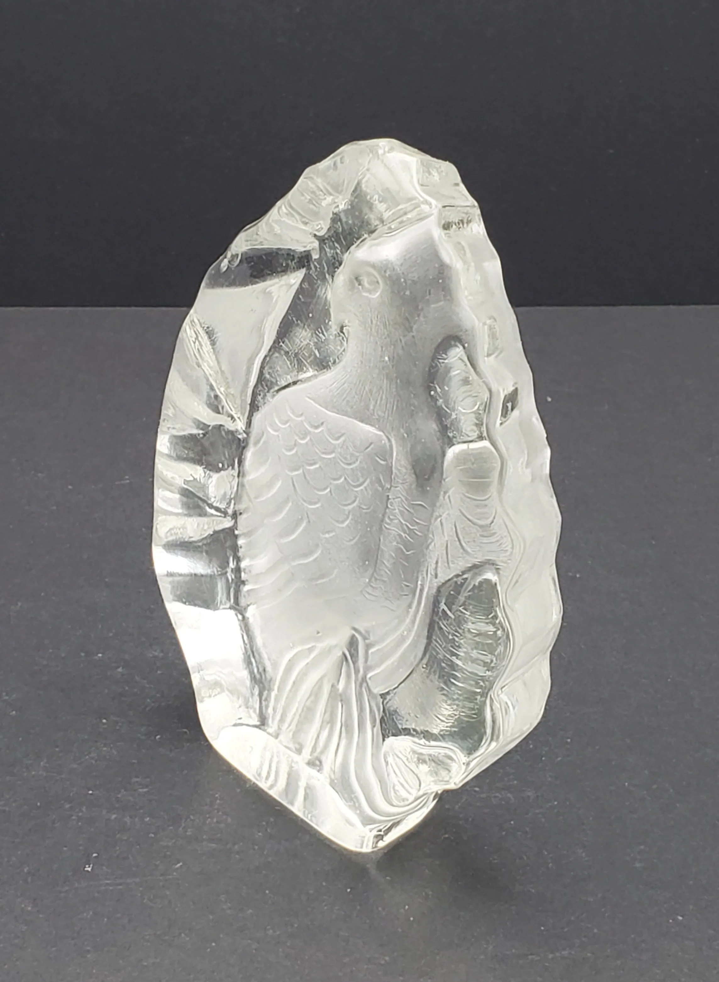 Vintage Glass Three Dimensional Plaque of an Eagle