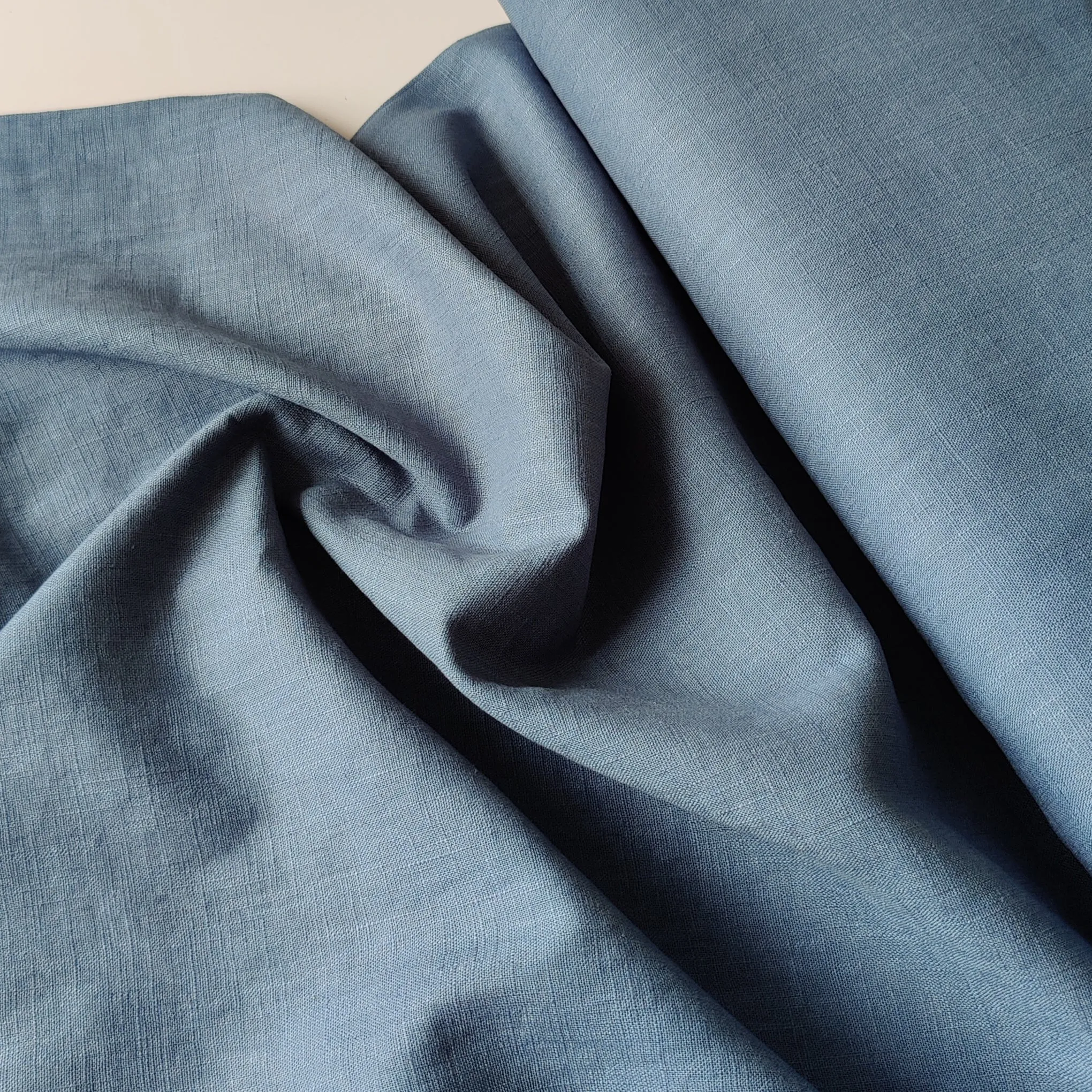 Washed Linen Cotton - Copen Blue