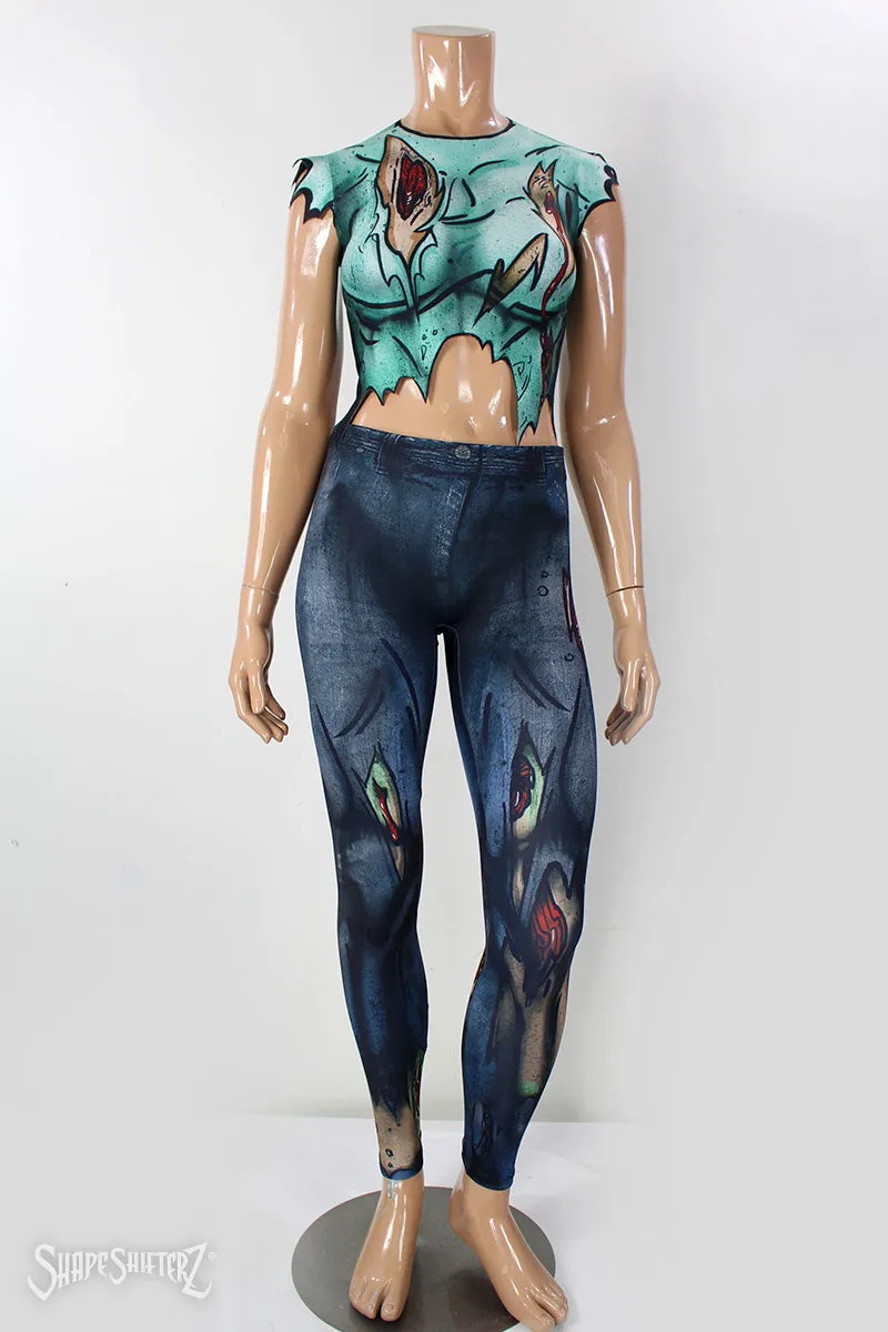 Women's 'ZOMBIE JEAN LEGGINGS'- Sportswear/Costume