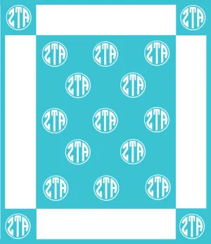 Zeta Tau Alpha Woven Monogram Circle Blanket (50" x 60")